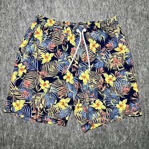 J McLaughlin Swin Trunks Men Size Large Floral Drawstrings Lined Summer Beach